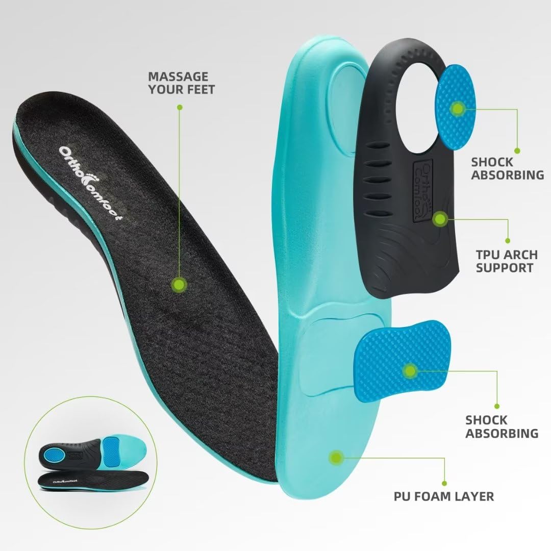 **OrthoComfoot Men's Orthopedic Slip-On Loafers - Arch Support Walking Shoes for Plantar Fasciitis & Flat Feet Relief - Comfortable Orthotic Shoes for Foot & Heel Pain - Ideal for Casual Wear, Work & Daily Comfort**