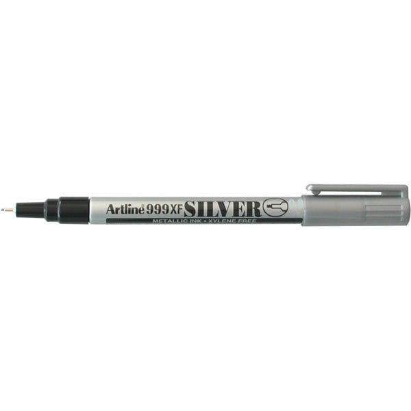 Artline 999XF Bullet Tip Metallic Marker Silver - Pack of 12 | Premium Metallic Markers for Scrapbooking, Card Making & DIY Crafts