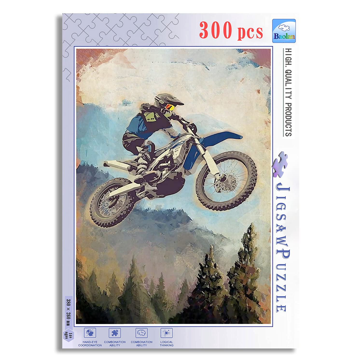 Baolan 300-Piece Motorcycle Riding Performance Cartoon Jigsaw Puzzle - Unique Pieces for Adults & Kids, Perfect for Family Game Night & Brain Teaser Activities