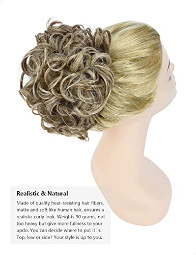Classic Curly Chignon Hairpiece Bun - Elegant Synthetic Hair Bun for Women | Perfect for Weddings, Prom, Cosplay & Everyday Hairstyles