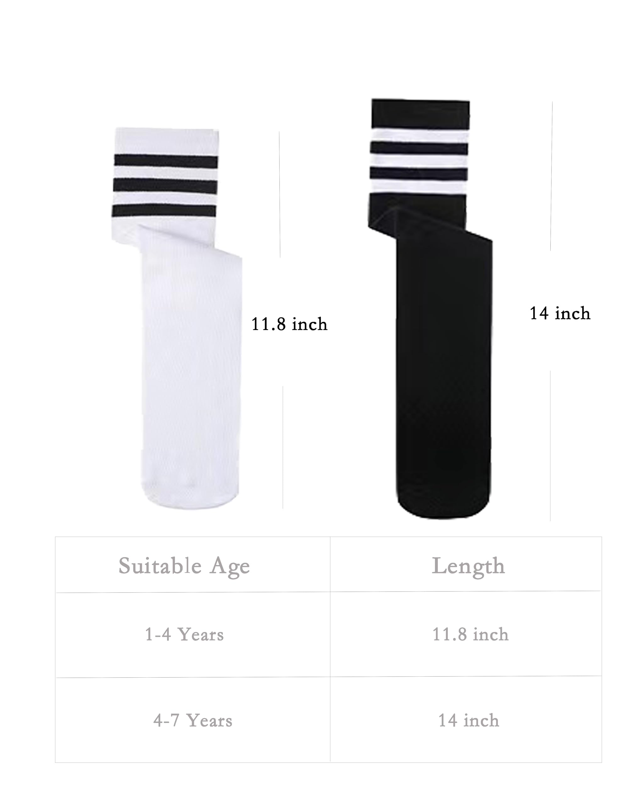 ENBAOHUI 3 Pairs Toddler Soccer Socks - Breathable Kids Knee High Socks for Boys & Girls, Non-Slip Baby Tube Socks for Sports & Play - Perfect for Soccer, Running, and Everyday Wear