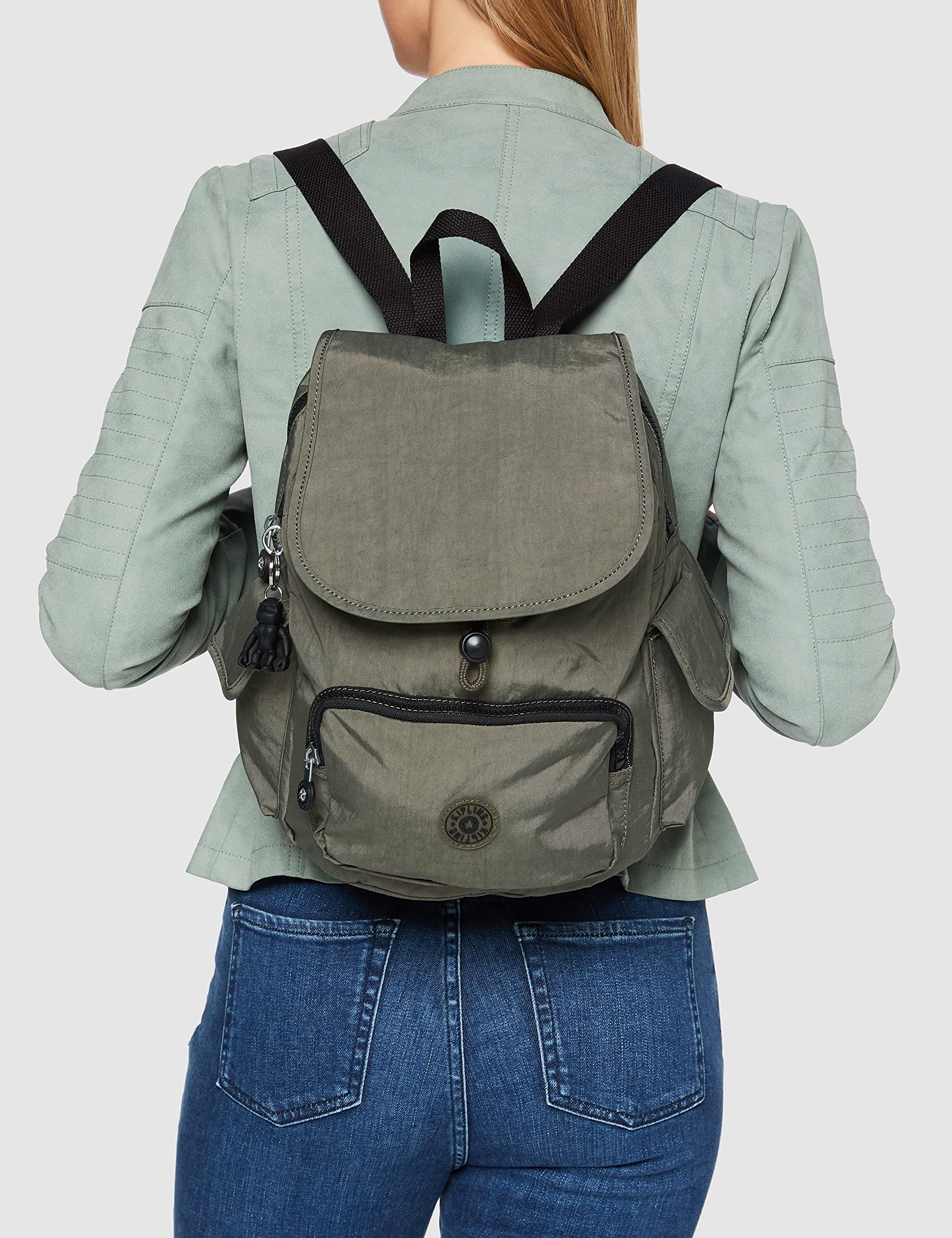 Kipling Women's City Pack S Backpack Handbag - Lightweight Travel Laptop Bag, Green Moss, 19x27x33.5 cm (LxWxH) - Perfect for Work, School & Daily Commute