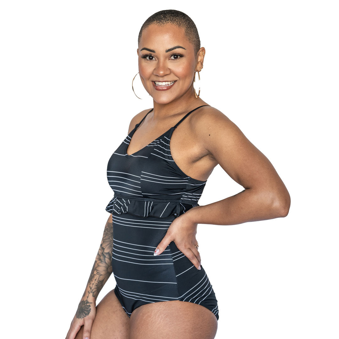 Princess Ruffle One Piece Swimsuit for Women - Floral Print Bathing Suit with Adjustable Straps & High Waist Design - Perfect for Beach Vacations, Pool Parties & Summer Getaways