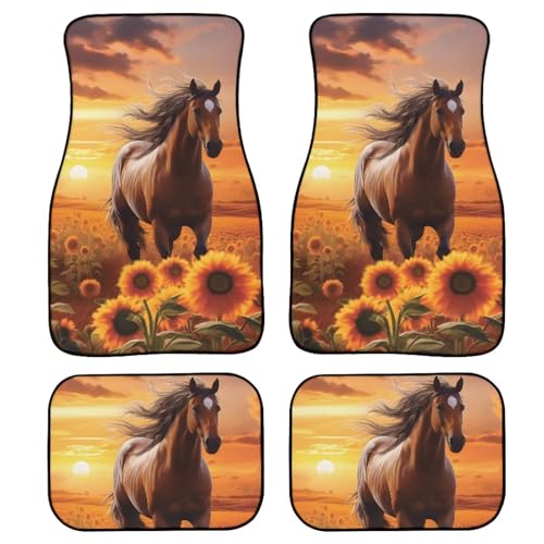 Horse Sunflower Orange Sky