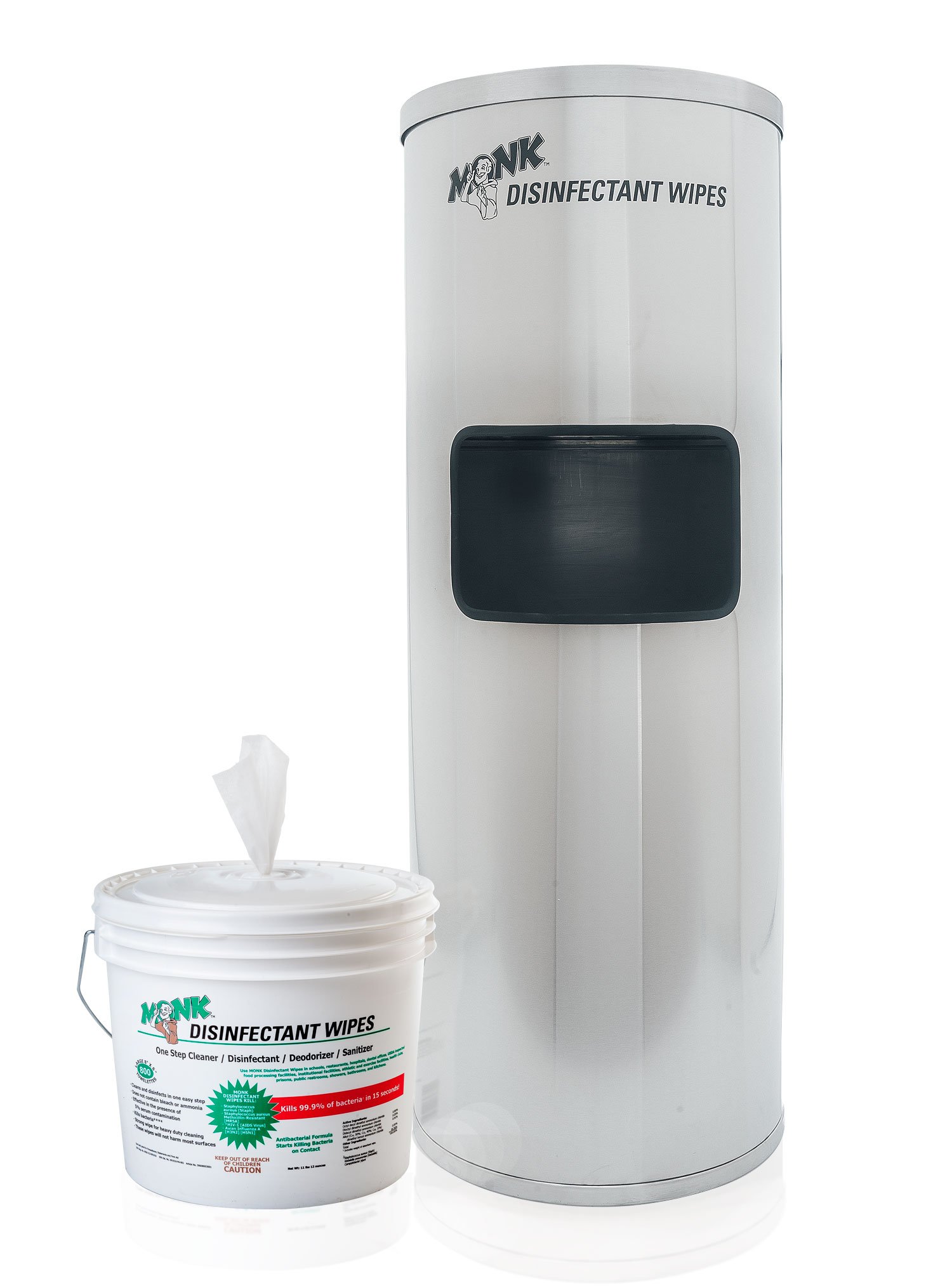 Disinfecting Wipes Starter Pack with Stainless Steel Stand - 800 Count Gym Wipes Dispenser & Refill Bucket (99908003005) | Perfect for Home, Office, and Gym Sanitization