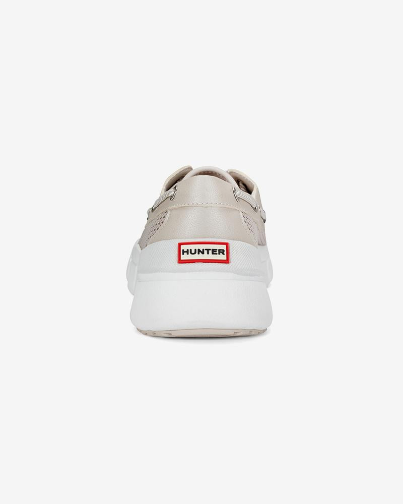 Hunter Women's Sasa White Leather Sneakers - Comfortable Casual Walking Shoes for Women - Perfect for Work, Travel & Everyday Wear