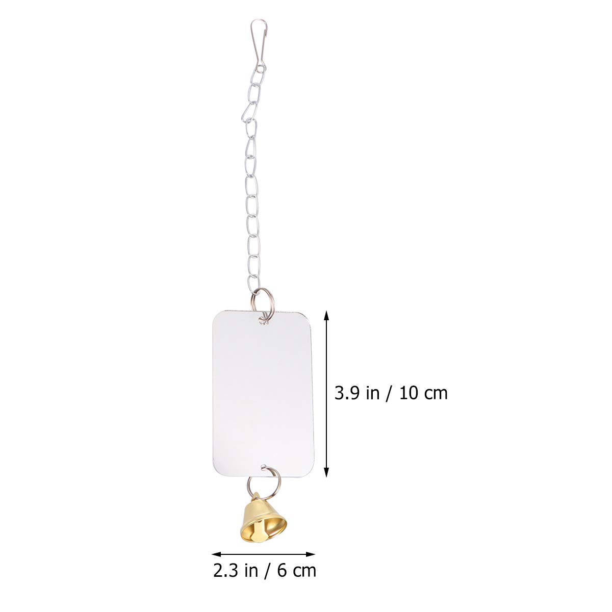 ULTECHNOVO Bird Mirror Toy with Bell - Parrot Cage Accessories for Budgies, Lovebirds & Parakeets - Interactive Bird Toys for Mental Stimulation & Playtime Fun