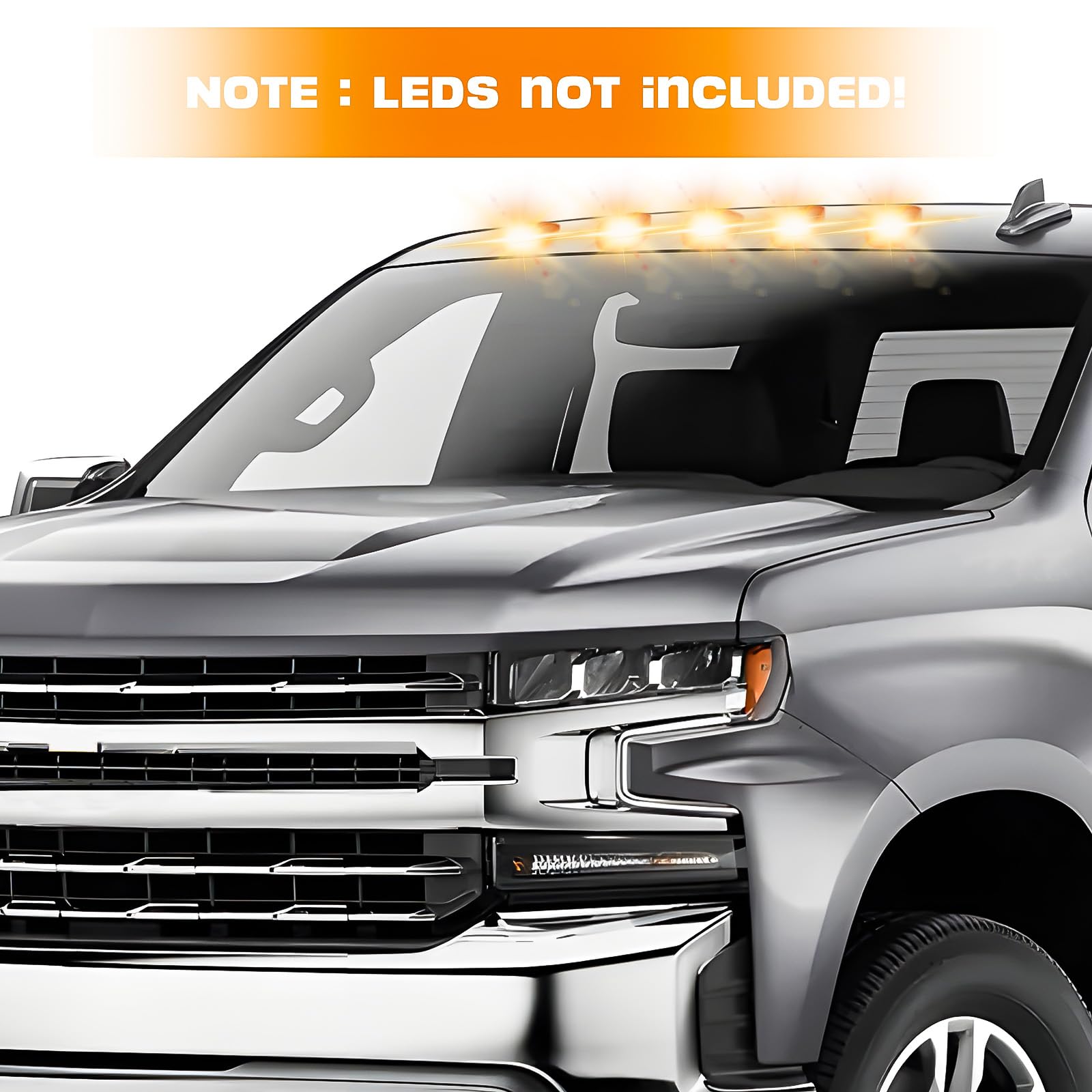 1988-2002 Chevy/GMC C/K Series & Kodiak Topkick Truck Amber Roof Light Cab Clearance Marker Cover Lens - 5pc Set - Durable Replacement for K1500/2500/3500/4500/5500/6500/7500 Models - Perfect for Night Driving & Enhanced Vehicle Visibility