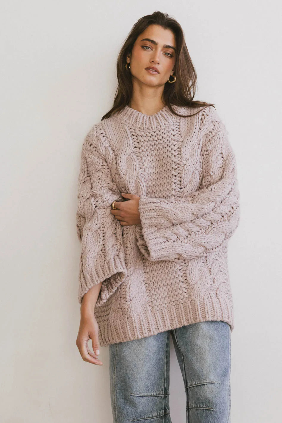 Melanie Oversized Sweater Women's Cozy Knit Pullover | Final Sale | Perfect for Fall Layering, Casual Outfits & Coffee Dates