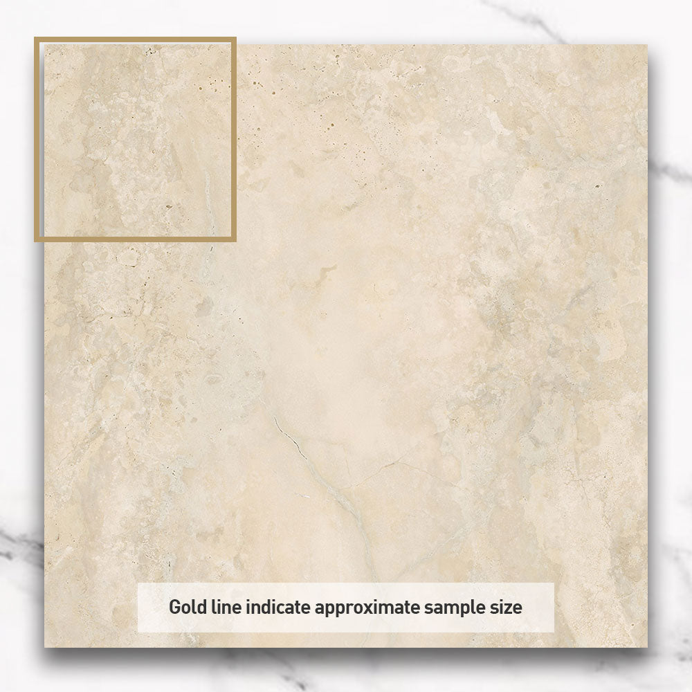 Cantabria Sand 300x300mm Matte Porcelain Tiles - Travertine Look Floor & Wall Tiles for Bathroom, Kitchen & Living Room
