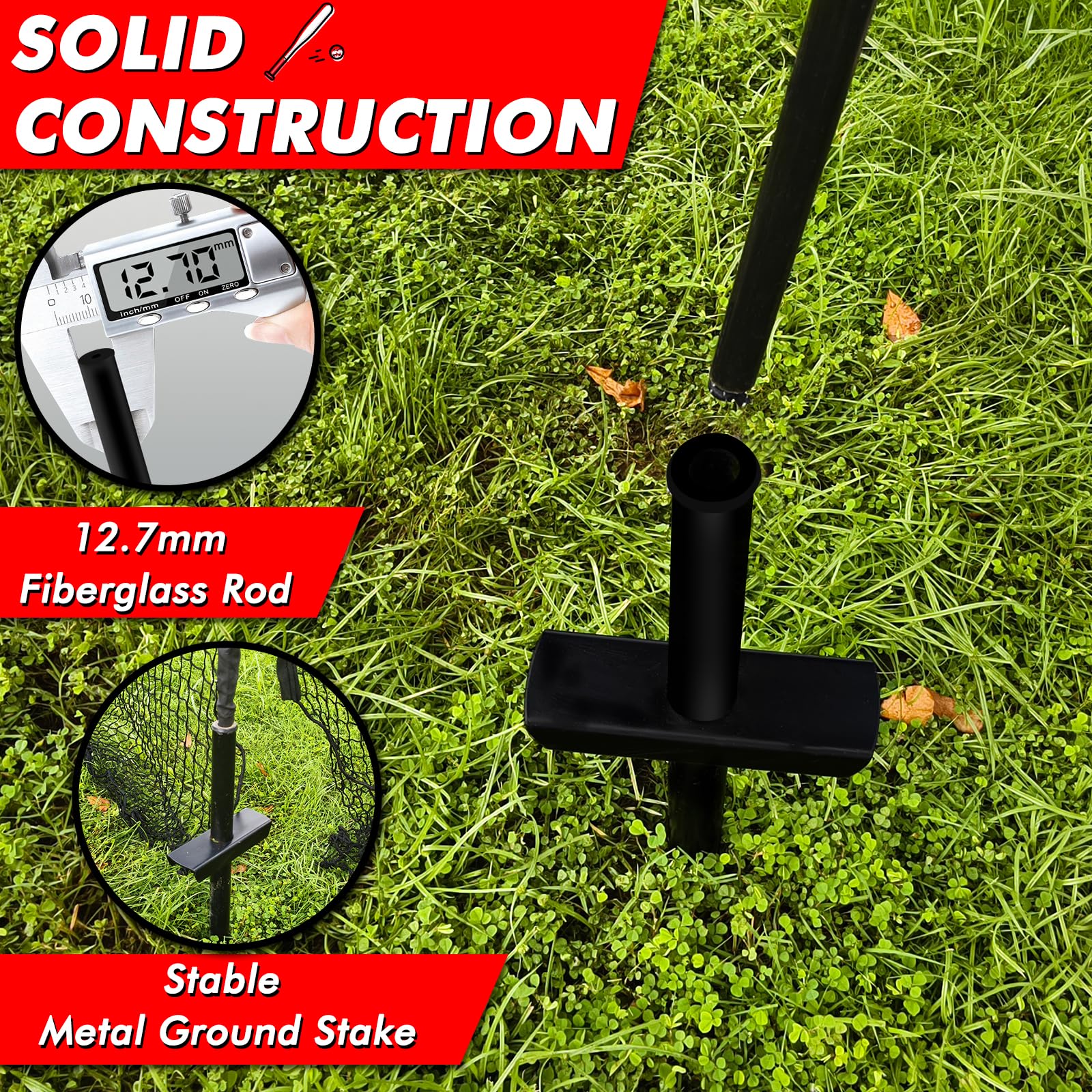 22' Portable Baseball & Softball Batting Cage with Detachable Door, Hitting Target & Carrying Bag - Backyard Batting Practice Net for Hitting & Pitching Training | Perfect for Home Use, Team Drills & Youth Baseball Practice