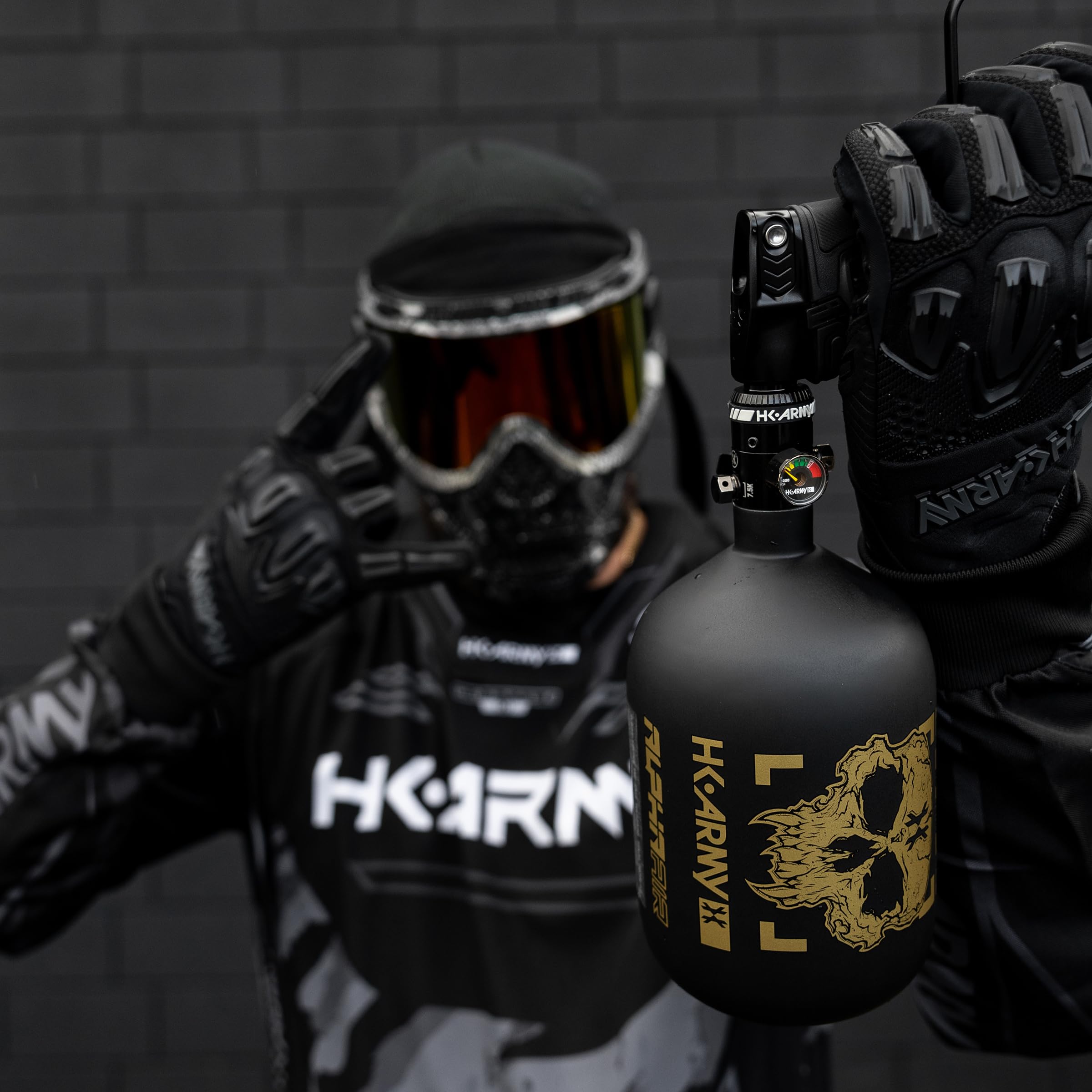 HK Army HPA Paintball Tank - Lightweight Alpha Air Carbon Fiber Compressed Air Tank (4500 psi, HP8 Regulator) for Tournament & Woodsball Scenarios