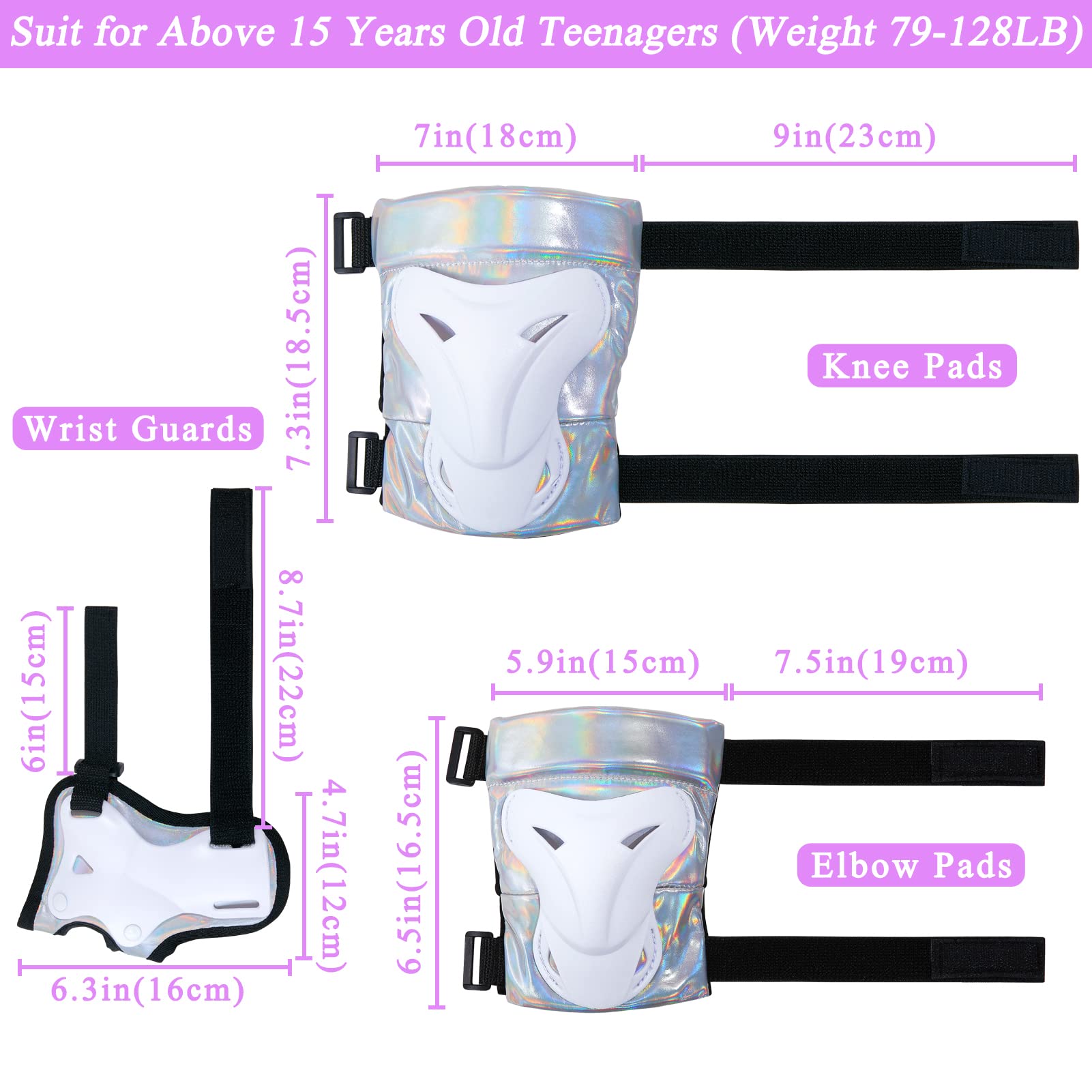 Bienbee Knee Pads for Men & Women - Adult Protective Gear Set with Knee and Elbow Pads, Wrist Guards for Skateboarding, Roller Skating - Ideal for Youth, Kids & Adults (Perfect for Outdoor Sports, Work Safety & Extreme Activities)