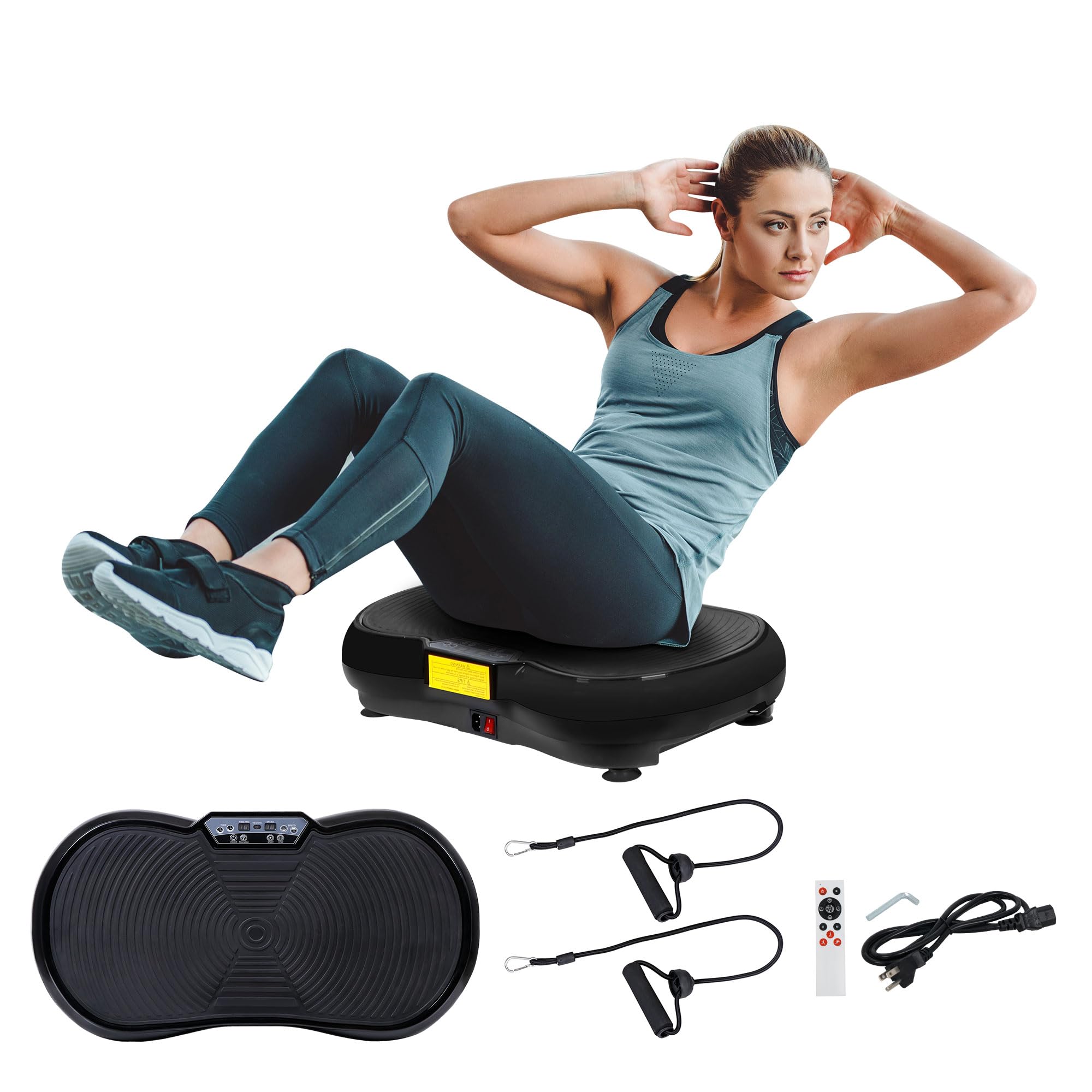SUPER DEAL Pro Vibration Plate Exercise Machine - Whole Body Workout & Fitness Platform with Massage Function, Bluetooth, Remote & Resistance Bands (99 Levels) - Perfect for Home Gym, Weight Loss & Muscle Recovery