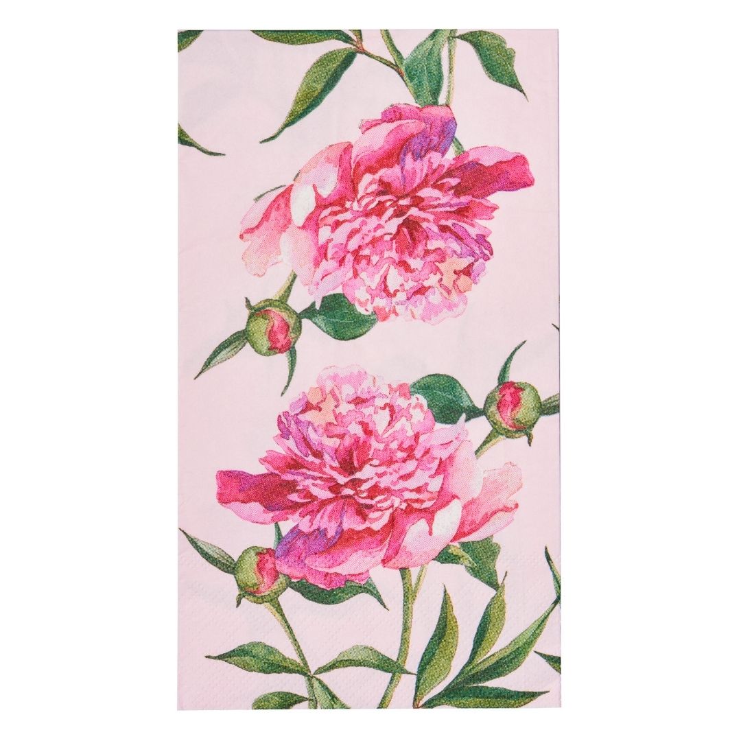 Premium Pink Peonies Guest Towels - 20 Pack | Elegant Floral Design for Bathroom, Kitchen & Party Decor
