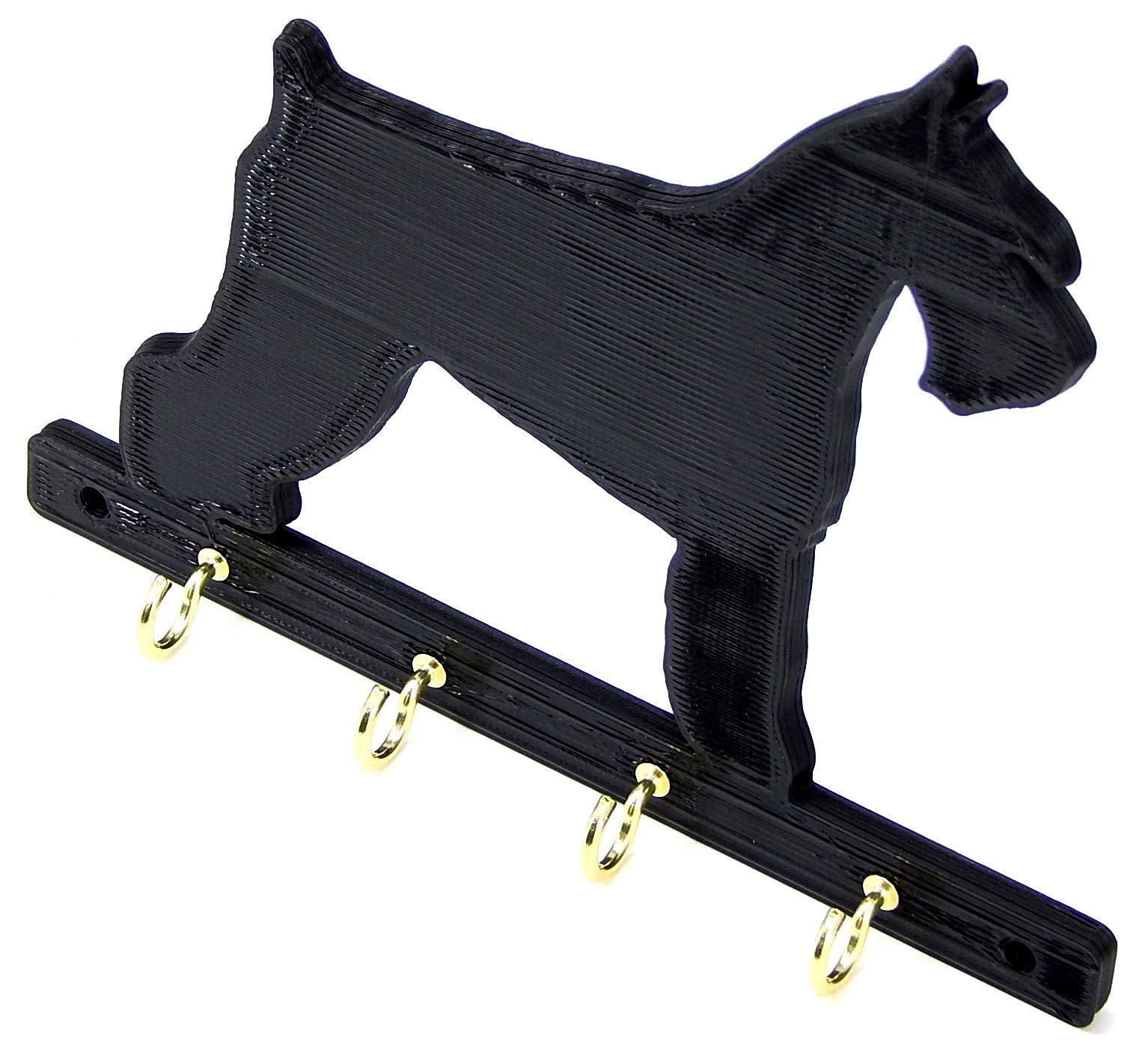 Premium Schnauzer Dog Leash Holder with 4 Hooks - Multi-Leash Organizer for Small to Medium Dogs - Perfect for Entryway, Mudroom & Pet-Friendly Home Decor