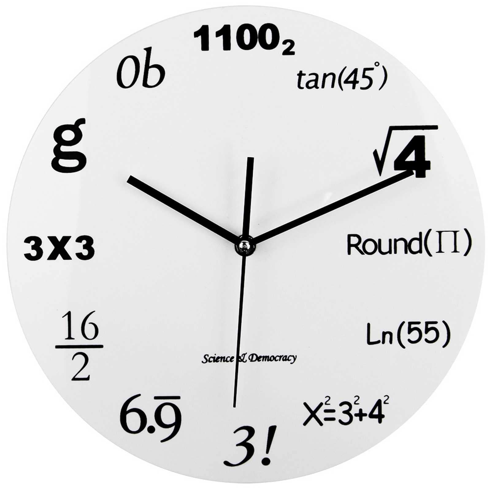 iYoucase Acrylic Wall Clock - Creative Math Round Wall Clock with Unique Design & Funny Mathematical Formulas - Perfect for Classroom, Home Office & Modern Decor - Great Gift for Teachers & Math Lovers