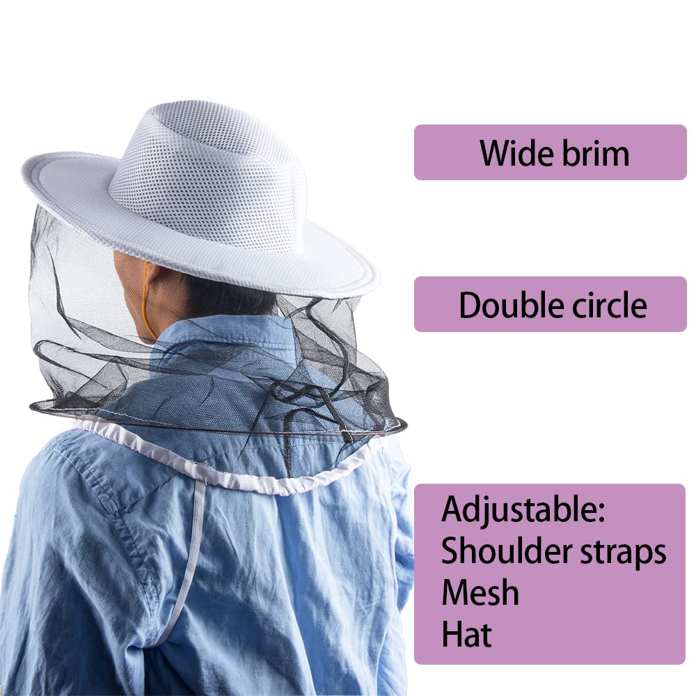 Mosquito Head Net Hat with Face Shield - Beekeeping & Fishing Cap for Men & Women - Outdoor Protection for Camping, Hiking & Gardening