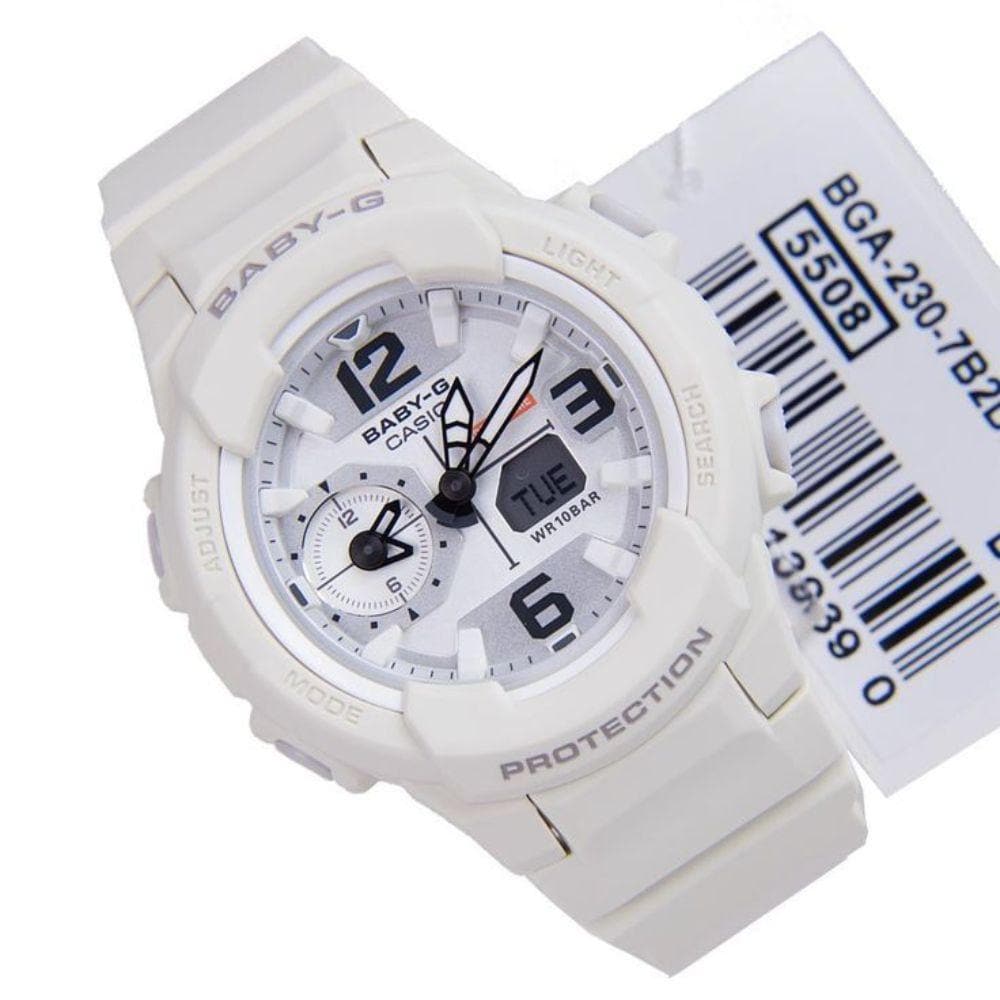 CASIO BABY-G BGA-230-7B2DR Digital Sports Watch for Women & Men - White Resin Band, Shock Resistant, Water Resistant - Perfect for Running, Swimming & Outdoor Activities
