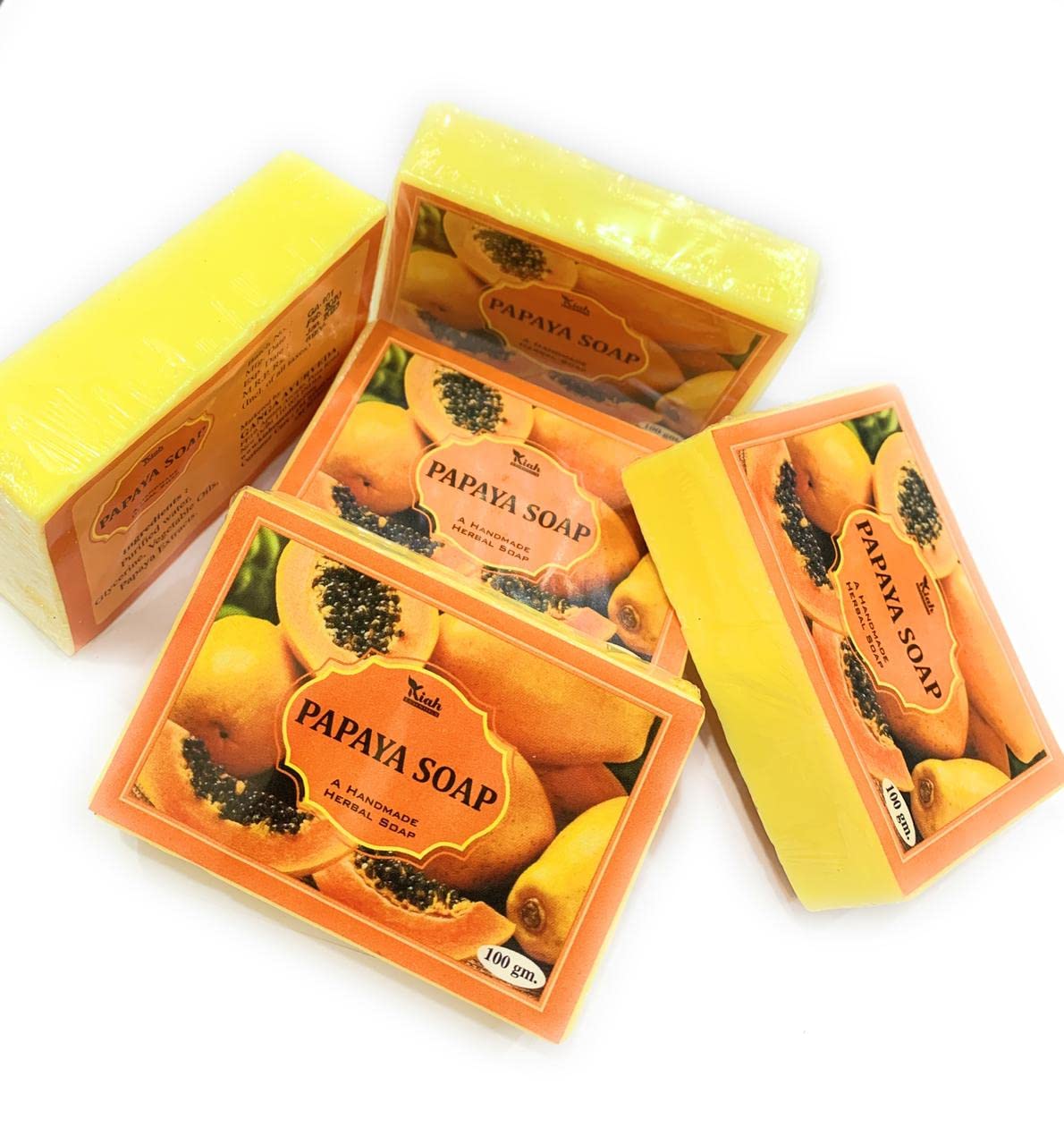 Natural Papaya Soap for Skin Brightening & Cleansing | 100g Fresh Ayurvedic Handmade Fruit Soap with Aromatic Fragrance | Perfect for Daily Skincare Routine & Glowing Complexion