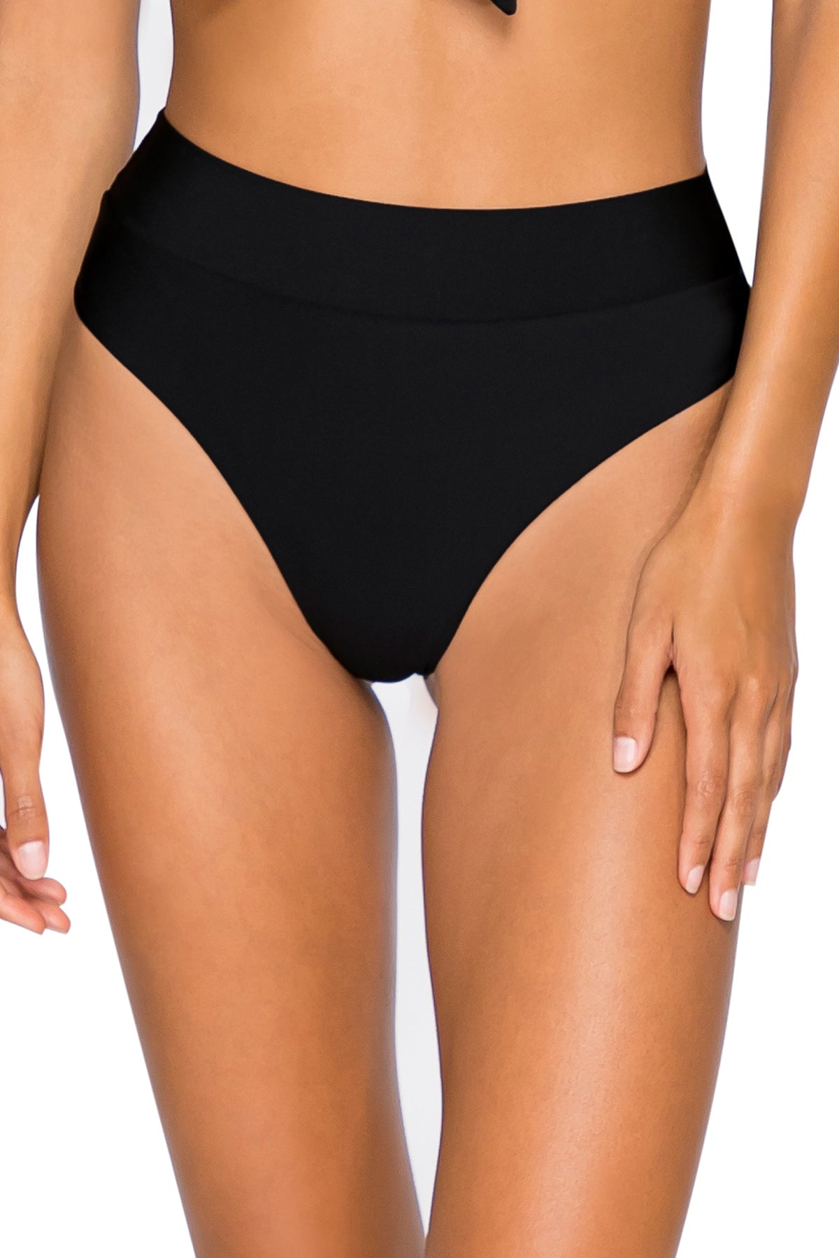 B Swim Black Out Cove Hi Waist Bikini Bottom - High Waisted Swimwear for Women, Tummy Control & Full Coverage - Perfect for Beach Vacations, Pool Parties & Summer Getaways