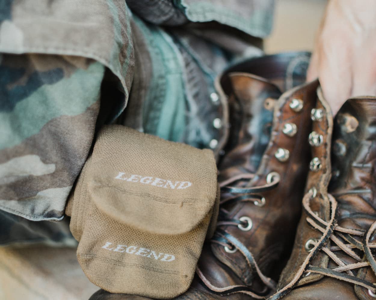 LEGEND Compression Tactical Socks - Moisture Wicking Military Boot Socks for Warm Weather - Mid-Calf Nylon Socks for Hiking, Running & Outdoor Activities
