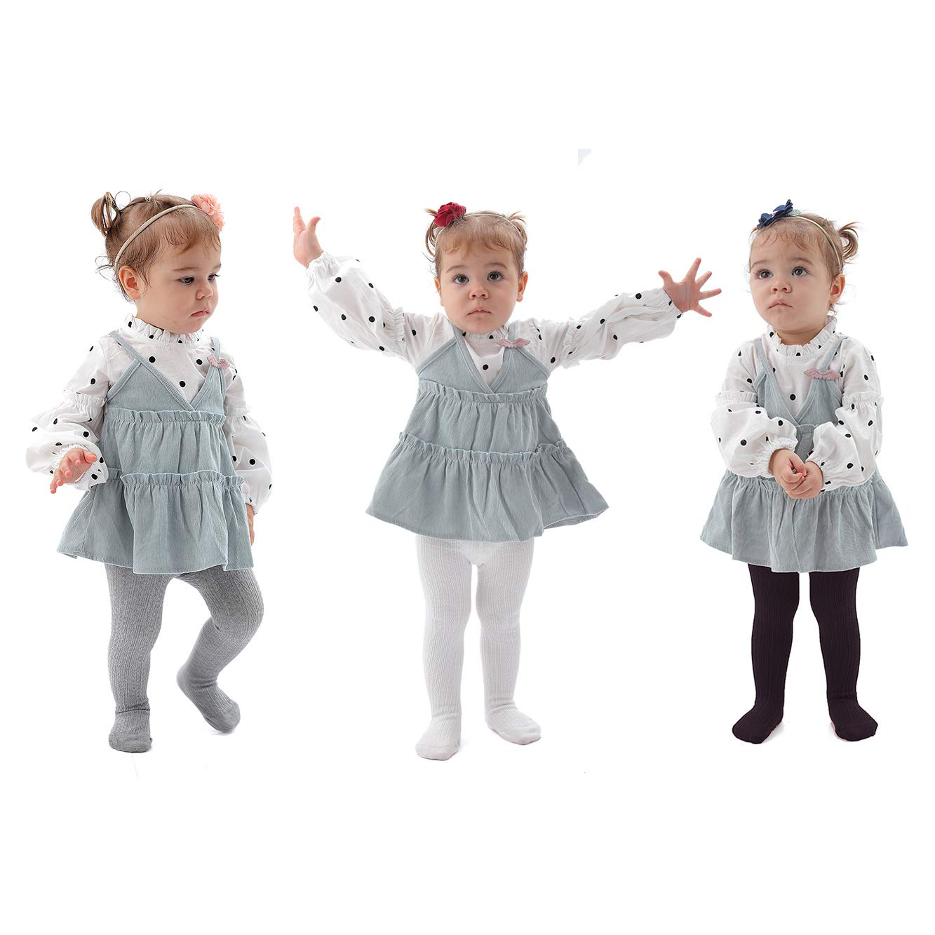 EPEIUS Baby Girls Tights - Soft Cable Knit Cotton Leggings & Stockings for Newborns, Infants & Toddlers (3/6 Pack) - Perfect for Playtime, Daycare & Winter Outfits