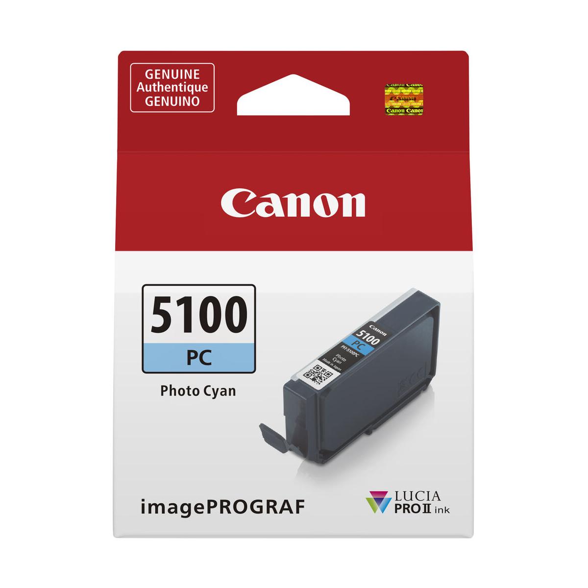 Canon PFI-5100 LUCIA PRO II Photo Cyan Ink Cartridge for PRO-310 Printer - High-Quality Photo Printing for Professional Photographers & Artists