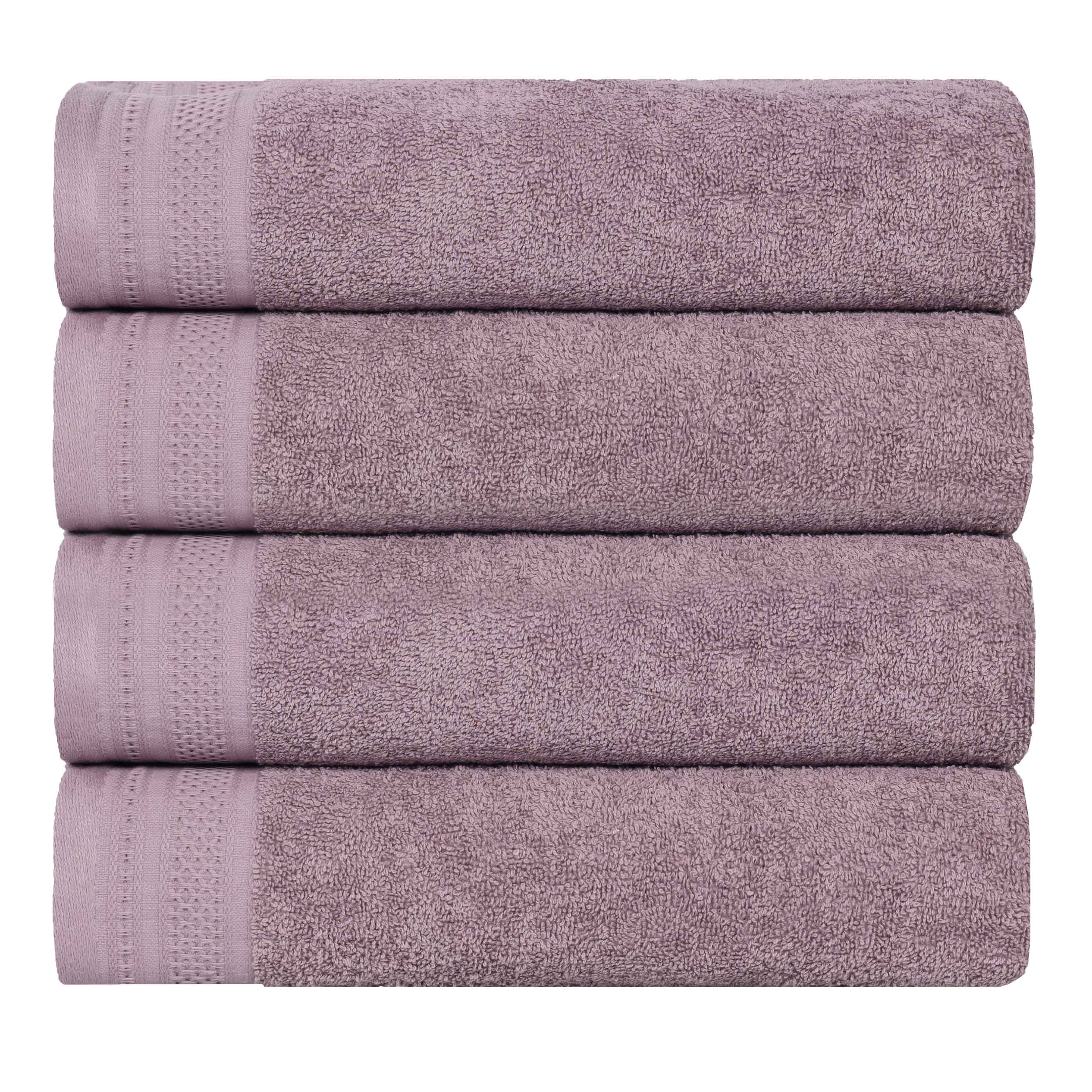 Premium Honeycomb Waffle Weave Cotton Bath Towels Set of 4 - Ultra Soft & Absorbent Luxury Bathroom Towels for Spa, Hotel, and Home Use