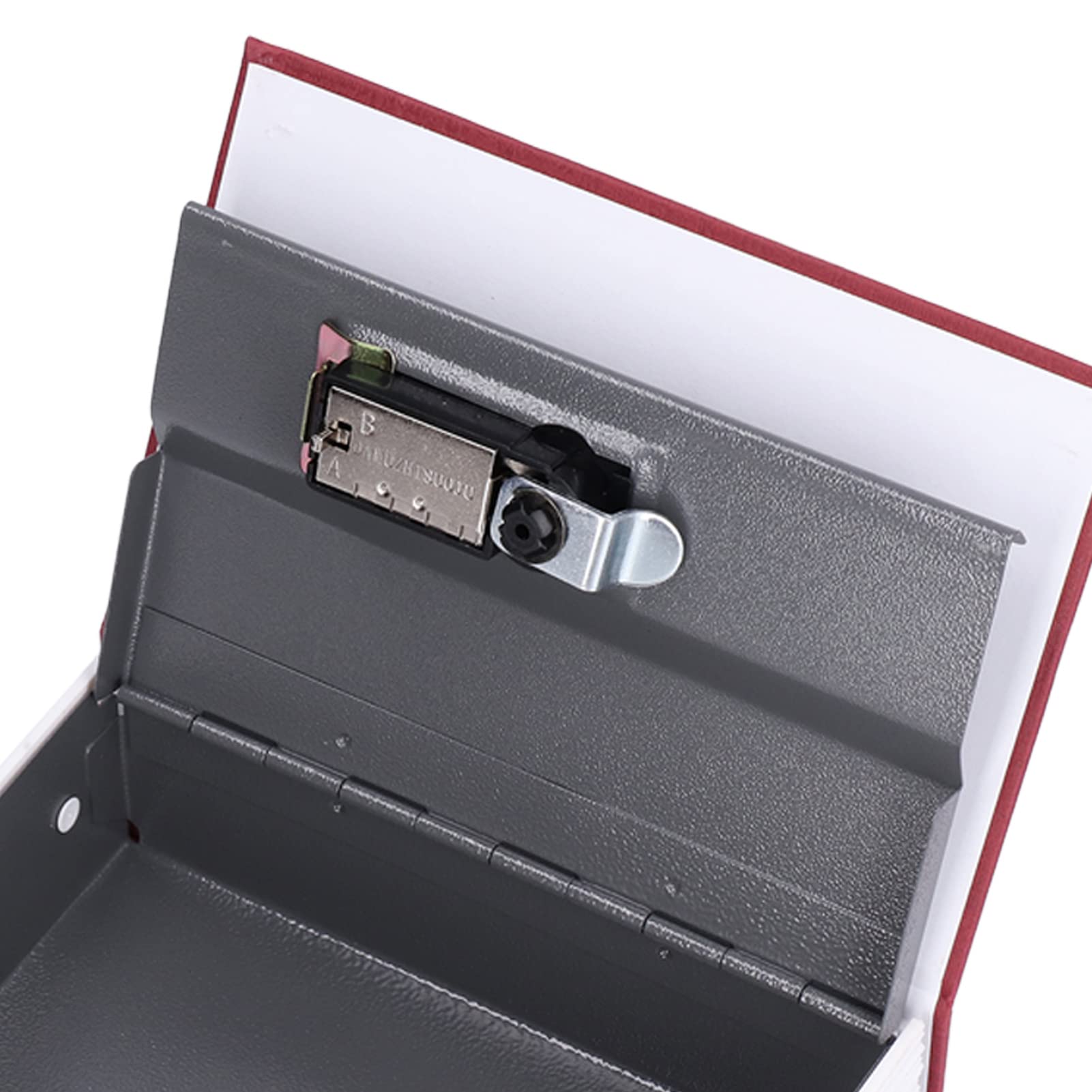 7.1 x 4.7 x 2.2 Inch Book-Shaped Steel Safe Box with Classic Password Lock - Secure Storage for Money, Cash, Passport, Jewelry & Valuables (Red) - Perfect for Home, Office, Travel & Emergency Use