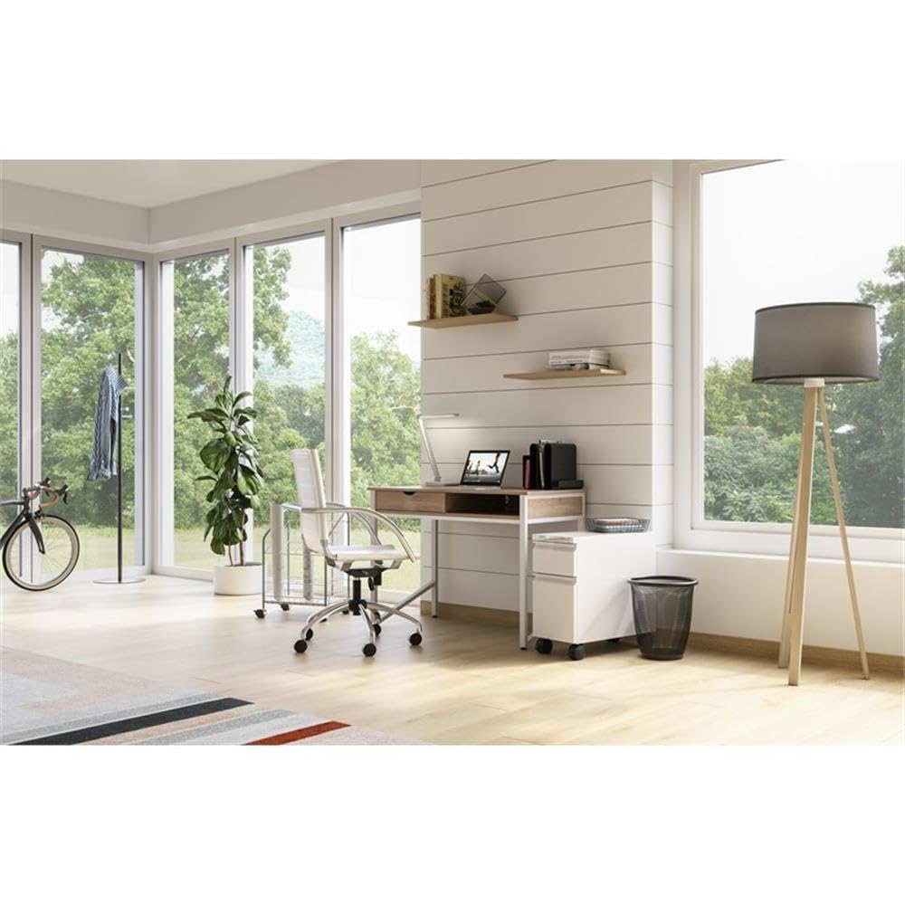 Safco 1950WH White Studio Desk with Single Drawer - Compact Writing Desk for Home Office, Study & Small Spaces - Perfect for Work, Art & Craft Projects