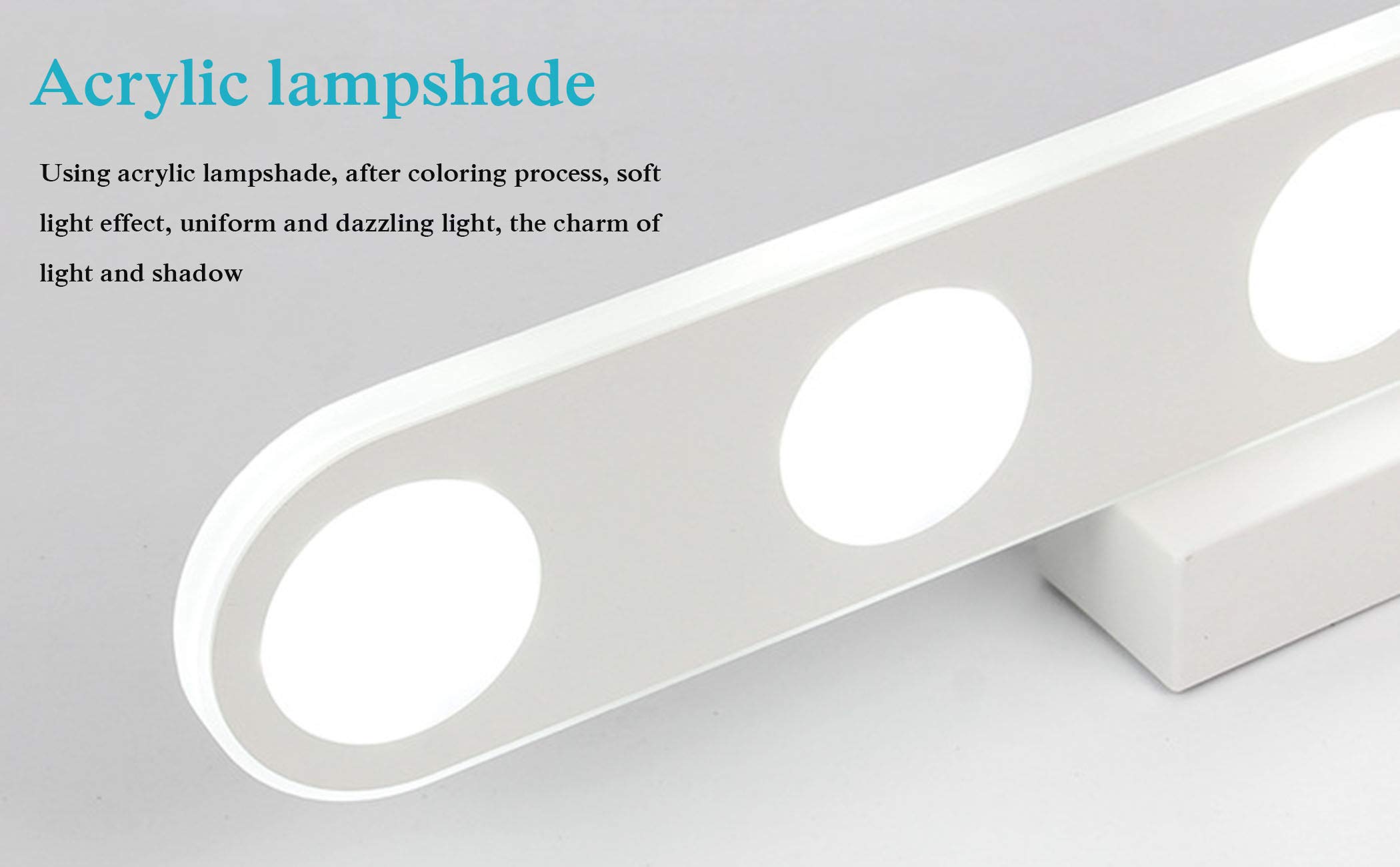 LED Bathroom Mirror Light - 6 Eyes Moisture-Proof, 37cm Warm White for Dressing & Vanity
