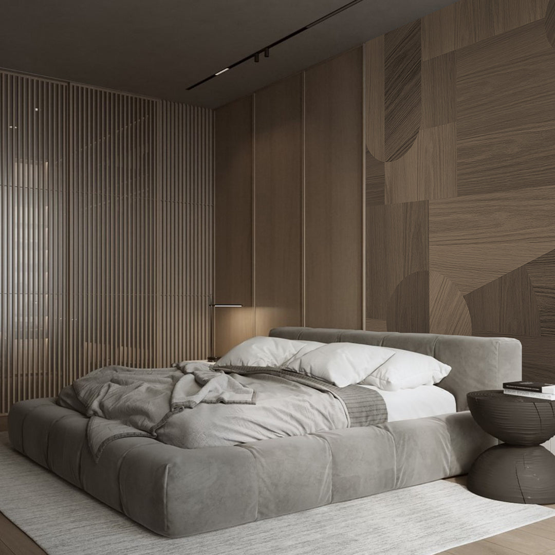 Premium Walnut Wood Texture Wall Mural AM095 - Natural Wood Peel and Stick Wallpaper for Living Room, Bedroom & Office Decor