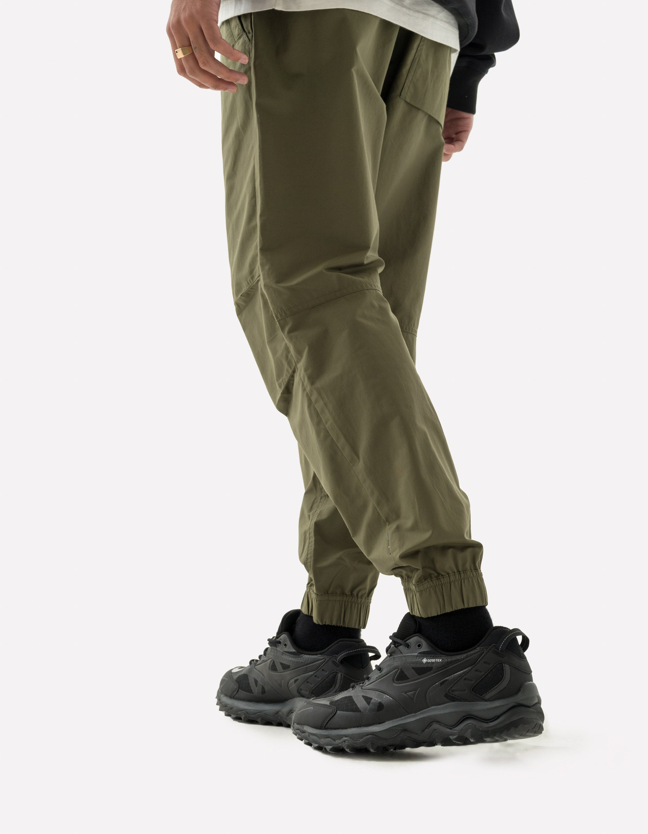 4050 Asym Track Pants for Men - Olive Green OG 107F Joggers with Asymmetric Design | Comfortable Athletic Pants for Running, Gym Workouts & Casual Streetwear