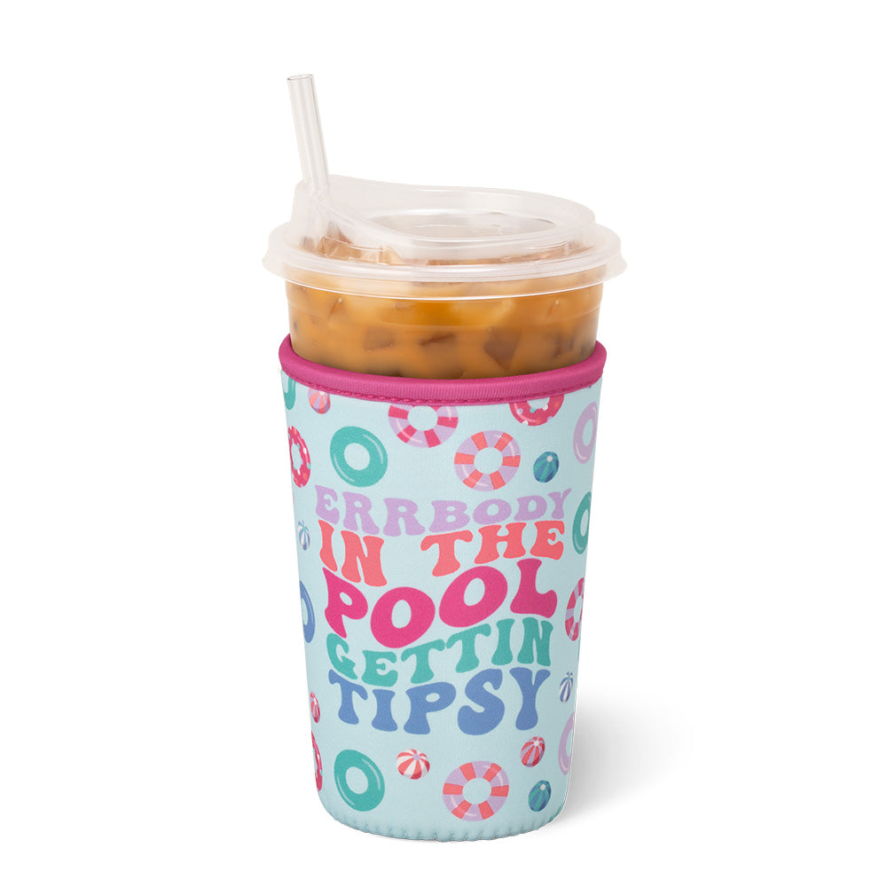 Errbody In The Pool Medium Iced Cup Coolie - Insulated Beverage Sleeve for Cold Drinks, Perfect for Pool Parties, Beach Outings and Summer Gatherings