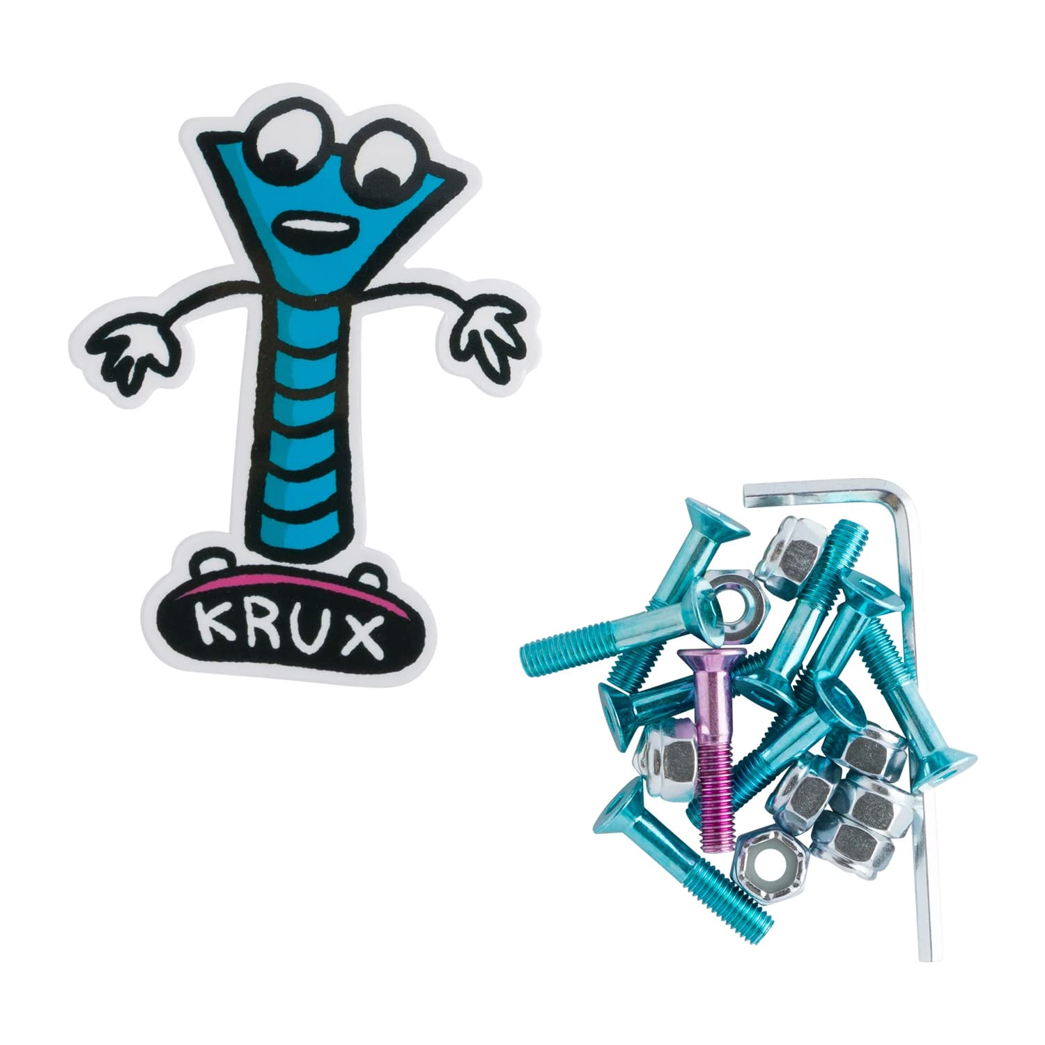 Krux Skateboard Hardware - Krome Allen Blue/Pink 1