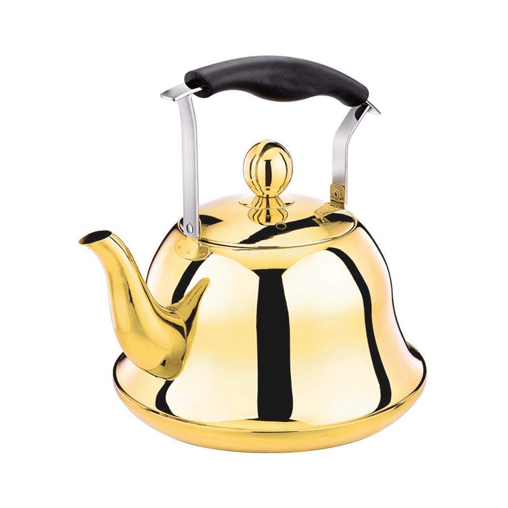 Premium Stainless Steel Whistling Tea Kettle with Infuser - 2L (2.1Qt) Rose Gold Stovetop Teapot for Loose Leaf Tea - Compatible with Induction & Gas Stoves - Perfect for Home, Office & Tea Ceremonies