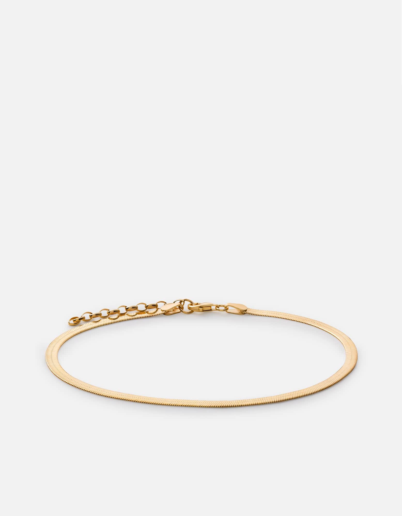 Elegant Herringbone Anklet in Gold Vermeil - Perfect for Beach Vacations & Summer Outfits