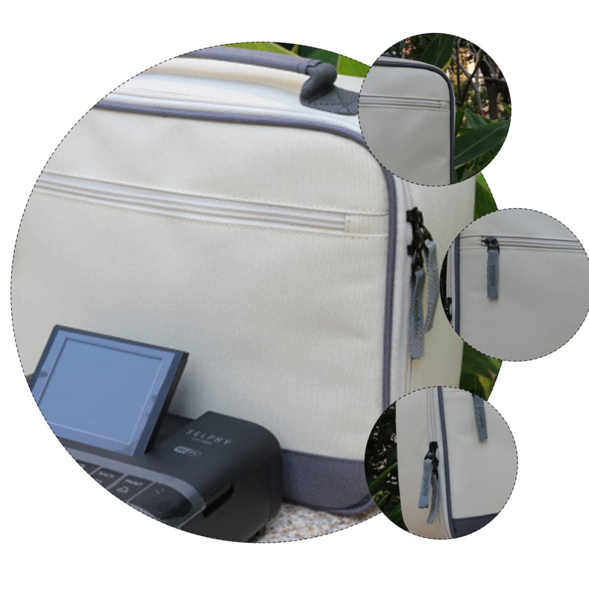 PartyKindom 3-Piece Portable Projector Storage Bag Set - White Charger Organizer Pouch for Digital Accessories | Perfect for Home Theater, Office Presentations & Travel Projector Protection