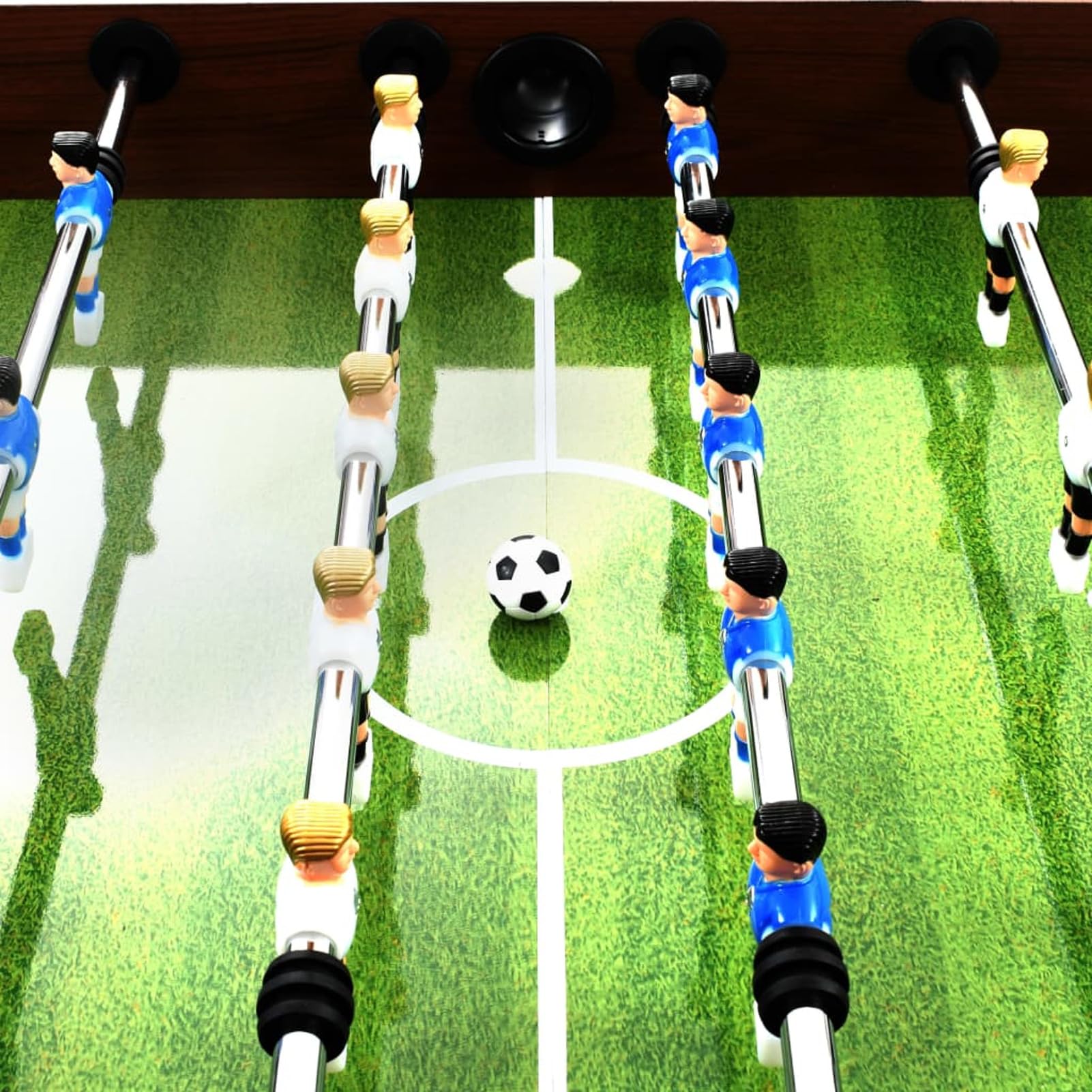 Homgoday 55-inch Steel Football Table - 140 x 74.5 x 87.5 cm Brown Multi-Purpose Table for Dining, Kitchen, Garden & Outdoor Use - Perfect for Game Rooms, Patios and Backyard Gatherings