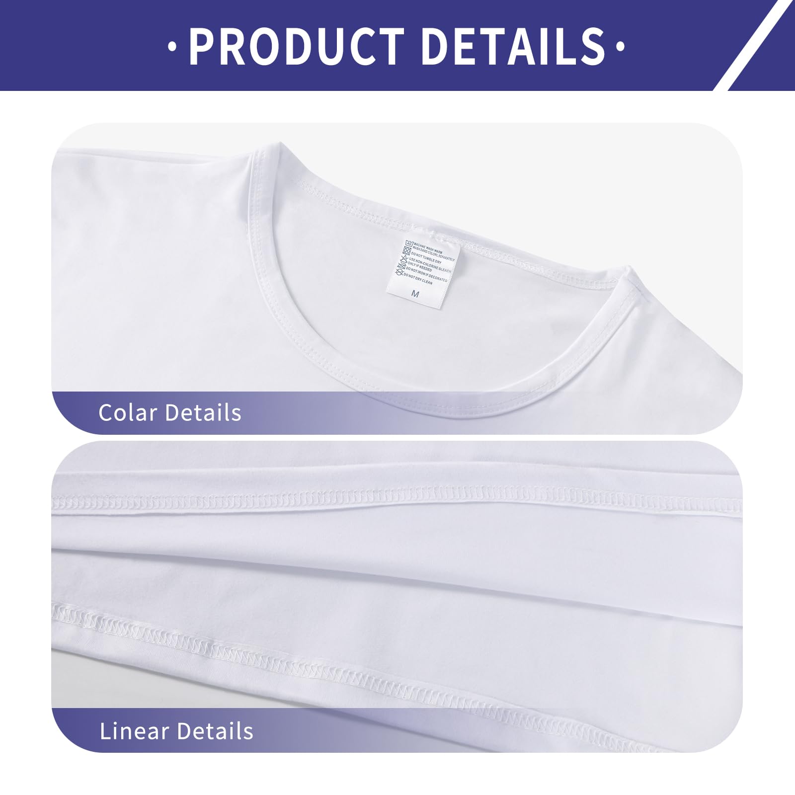 4 Pack White Polyester Sublimation T-Shirts for Heat Press - Unisex DIY Bulk T-Shirts for Custom Printing | Perfect for Sports Teams, Family Reunions & Personalized Gifts