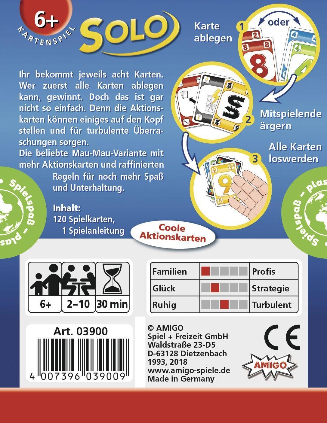 Solo Card Game: The World's Most Popular Card Game for 2-10 Players Ages 6+ | Perfect for Family Game Nights, Parties & Travel Entertainment