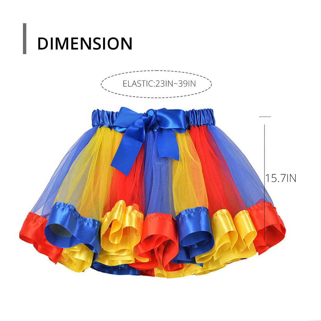 Kakaco Women's Rainbow Tutu Tulle Skirt - Ballet Dance Skirt for Women & Girls, Party Costume, Performance, Photo Shoot, Halloween & Cosplay