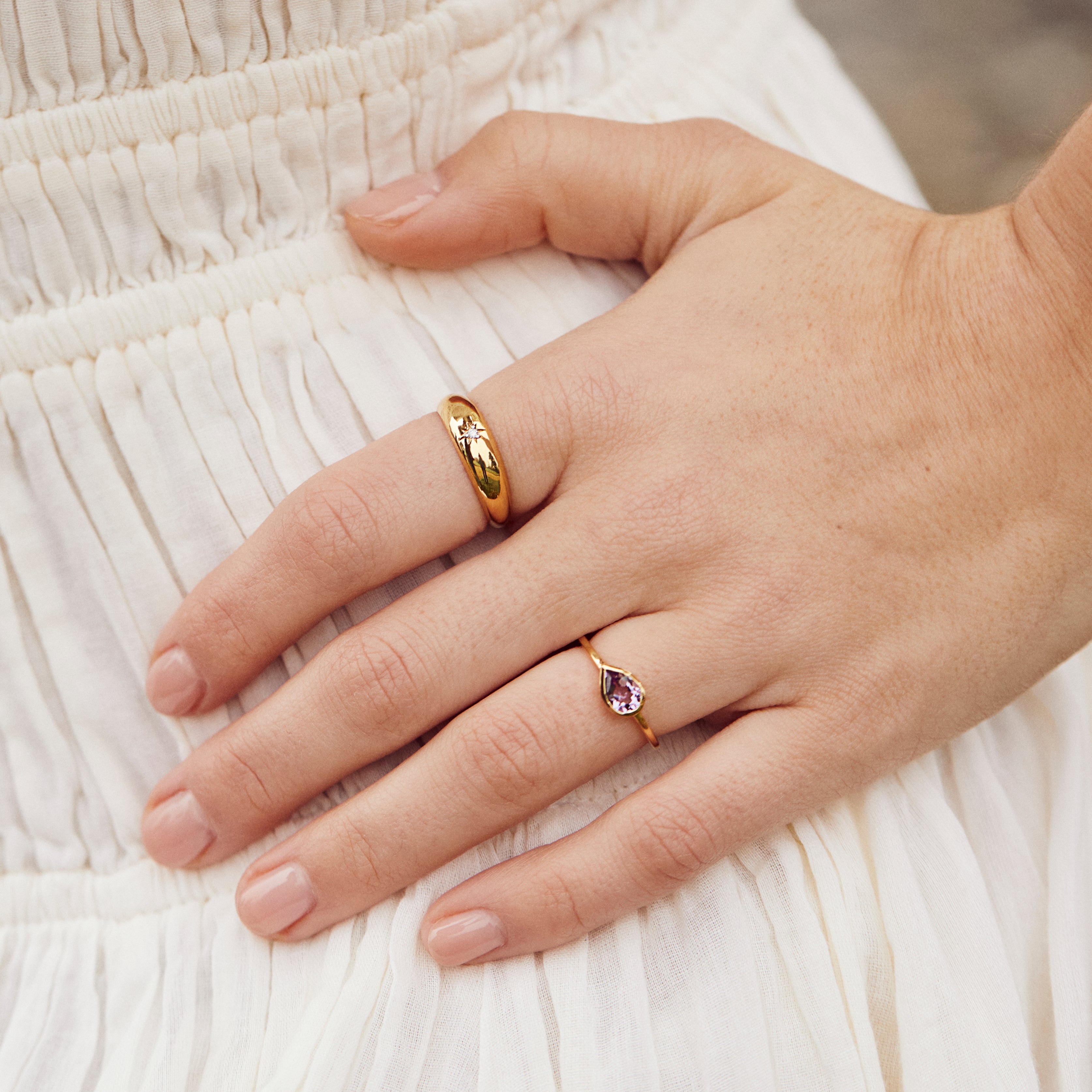 Margot Pink Amethyst Pear Ring - Elegant Sterling Silver Dainty Jewelry for Women - Perfect for Valentine's Day, Anniversary & Special Occasion Gifts