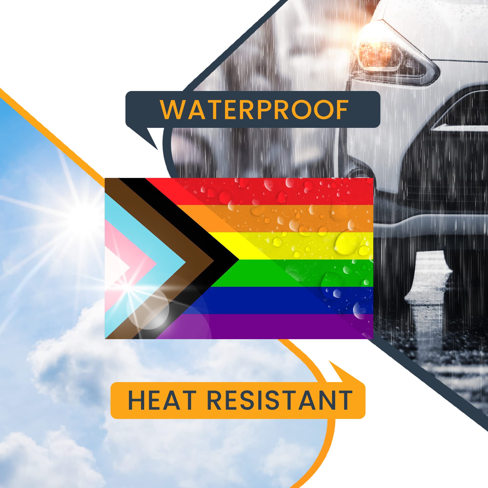 3x5 Inch Heavy Duty LGBTQ Pride Flag Car Magnet Decal - 2 Pack, Durable Automotive Magnet for Truck, SUV & Vehicle - Show Support for Gay Pride & Rainbow Flag - Perfect for Pride Month, Parades & LGBTQ Ally Visibility