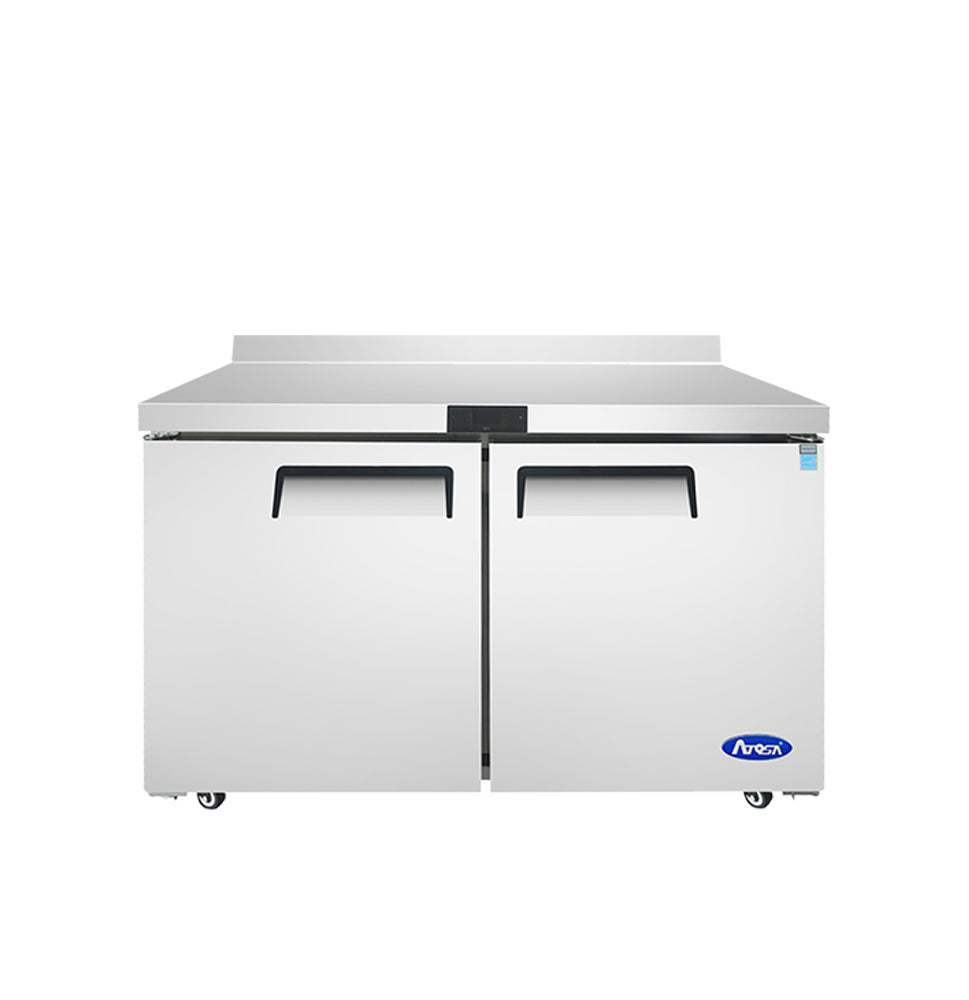 Atosa MGF8409GR 48-Inch 2-Door Commercial Refrigerator - 13.4 Cu. Ft. Stainless Steel Worktop Fridge for Restaurants, Cafes & Catering Businesses - Perfect for Food Storage & Display
