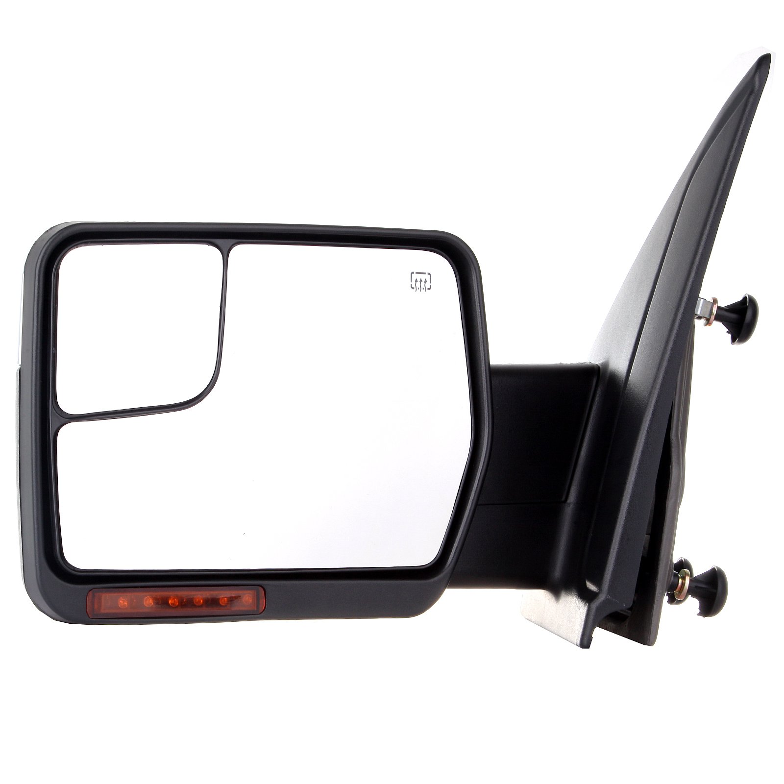 CCiyu Power-Adjusted Heated Towing Mirror with Turn Signal & Puddle Light - Chrome LH Left Side Compatible with Ford F150 (2004-2014) & F-250 (1997-1999) - Perfect for Towing, Night Driving & Off-Road Adventures