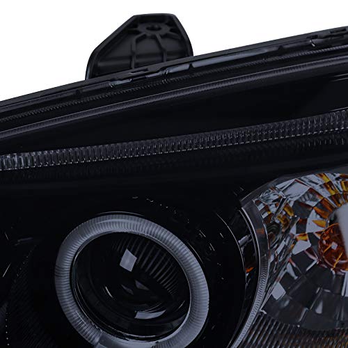 Honda Civic 2001-2003 Glossy Piano Black Tinted LED Projector Headlights - High Performance Replacement Lamps for Night Driving & Custom Car Upgrades