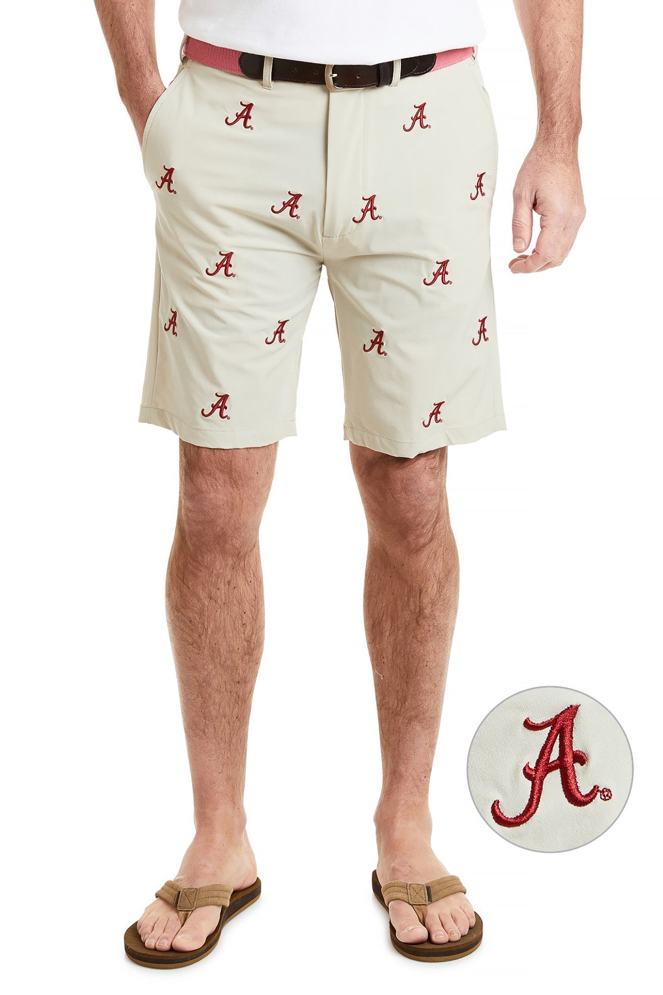 Alabama Crimson Tide Collegiate ACKformance Performance Shorts - Khaki Color for Men | Comfortable & Durable Athletic Shorts for Gym, Running, and Casual Wear