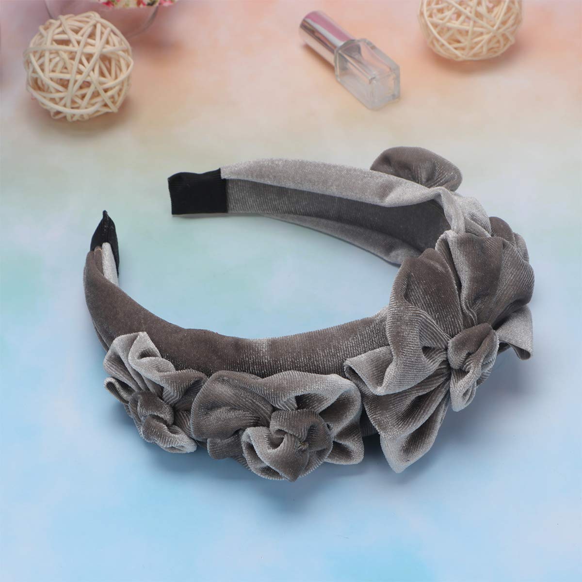 5 Pack Women's Chunky Wide Cloth Headbands for Short Hair - Spa, Workout & Everyday Use - Thick Hair Bands with Floral Design for Women & Flower Girls